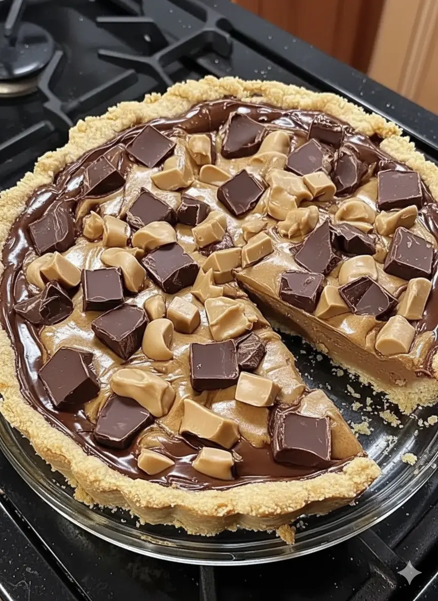 No-Bake Chocolate Peanut Butter Cup Pie