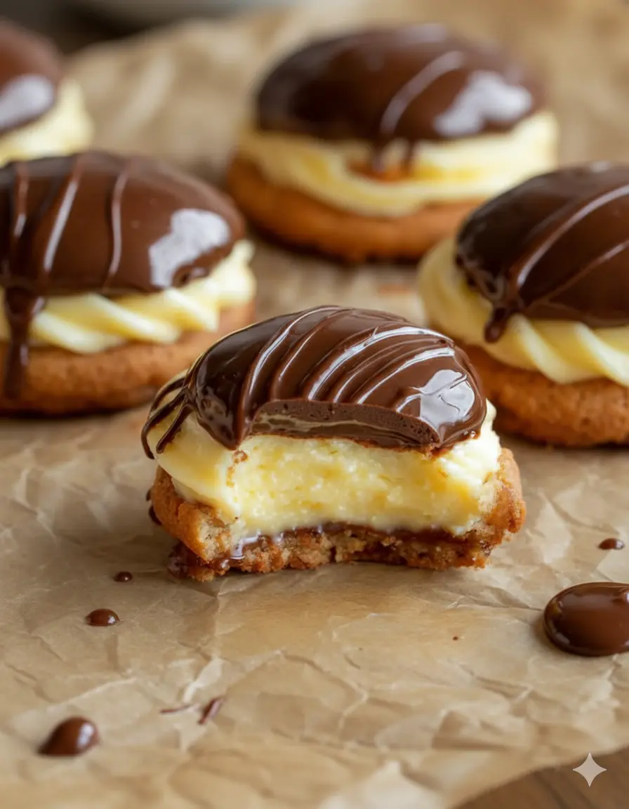 Boston Cream Pie Cookie Bites