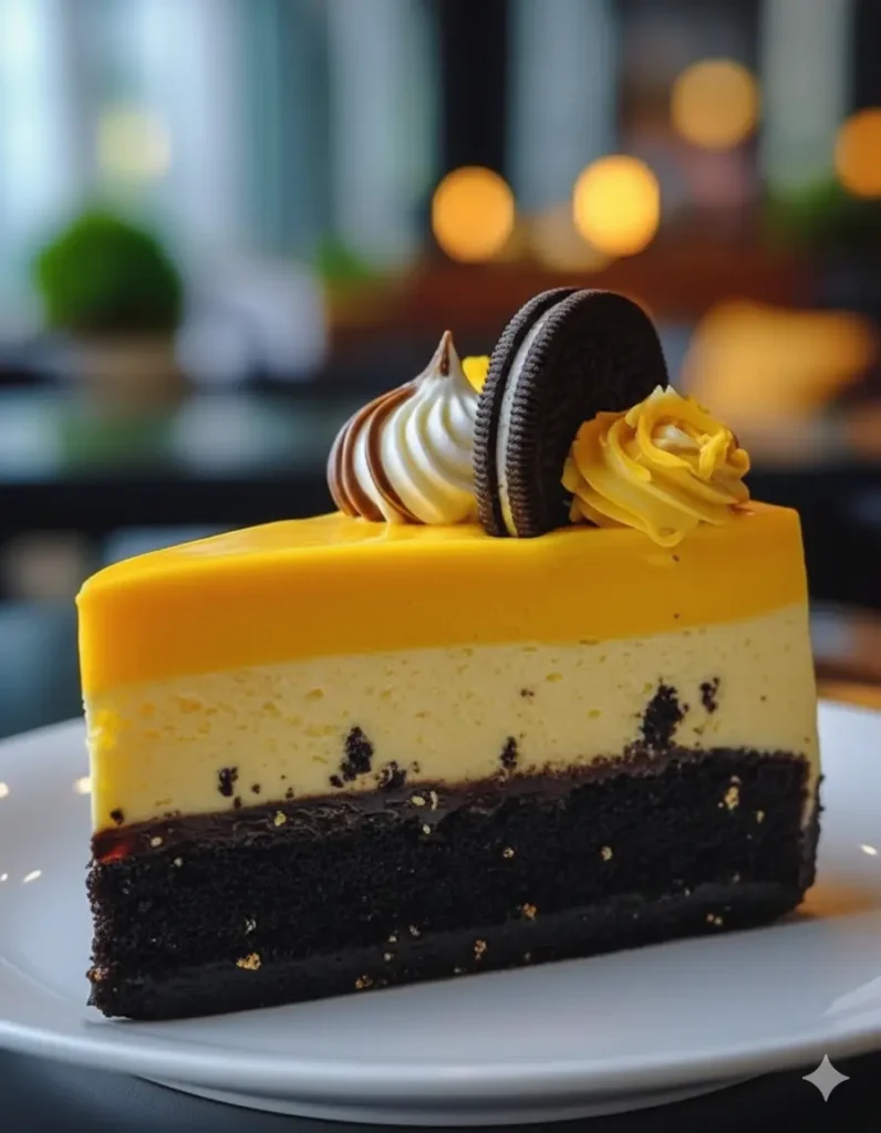 Yellow Velvet Oreo Cheesecake