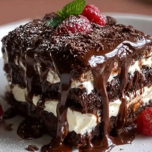 Brownie Lasagna with Creamy