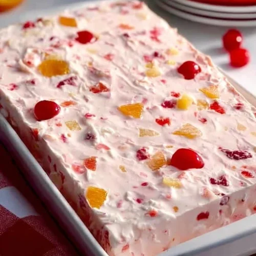 No-Bake Fruit and Cream Jelly Cake