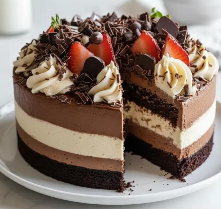 Triple Chocolate Mousse Cake