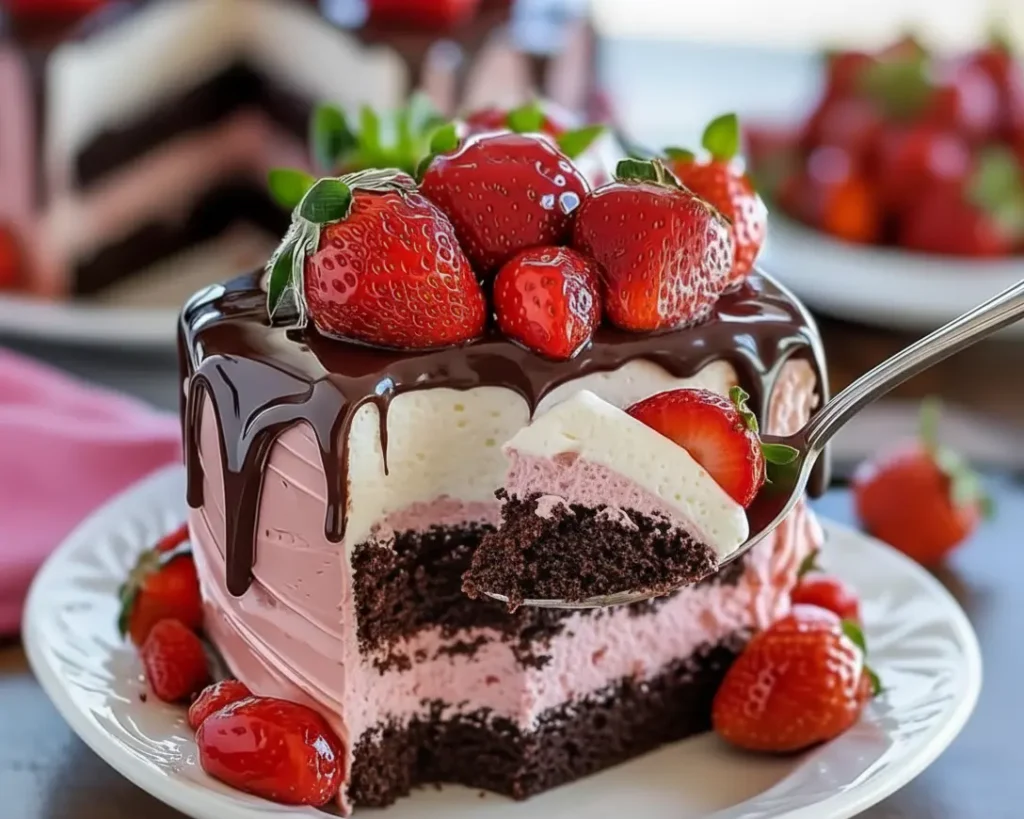 Strawberry Chocolate Fantasy Ice Cream Cake
