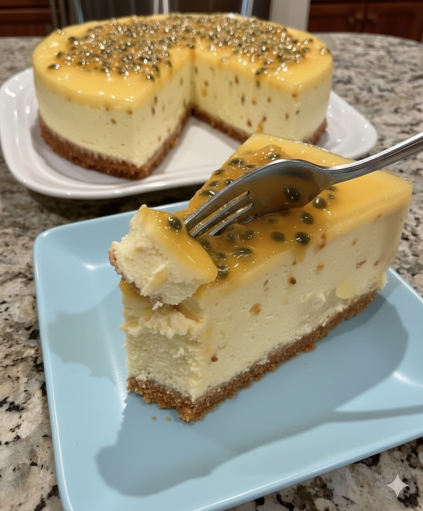 Passion Fruit White Chocolate Mousse Cake