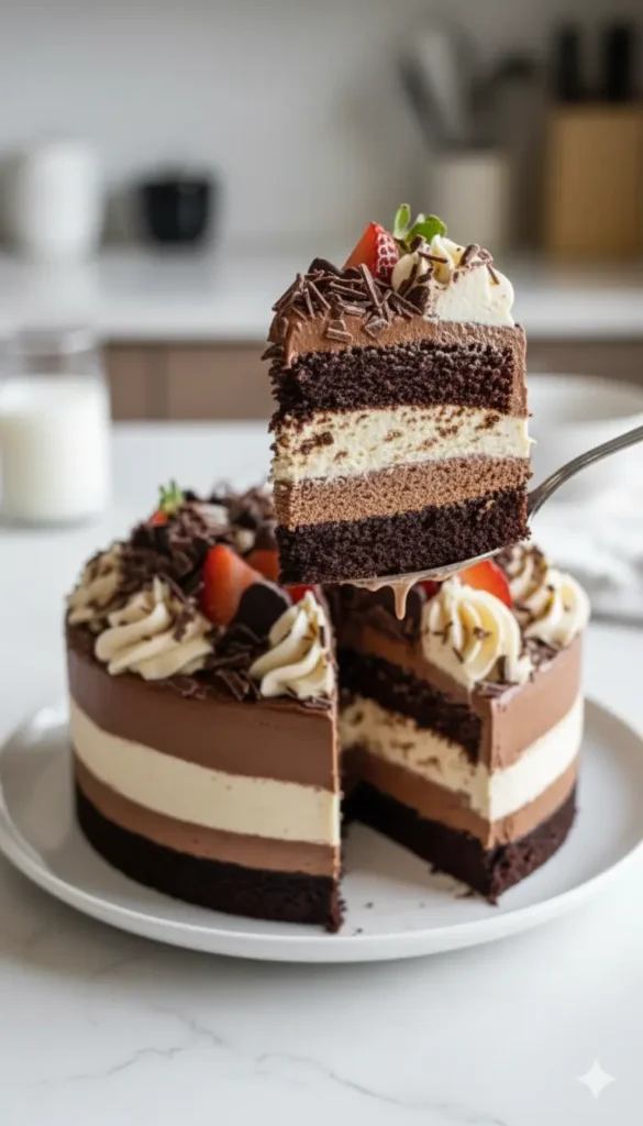 Triple Chocolate Mousse Cake