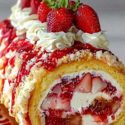 Strawberry Shortcake Cheesecake Swiss Roll