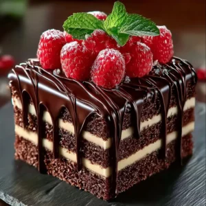 Delicious Choco Trifecta Mousse dessert with rich chocolate layers