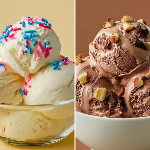 Delicious bowl of rich chocolate ice cream topped with chocolate shavings