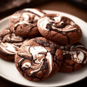 Deliciously baked chocolate marshmallow cookies with gooey marshmallows
