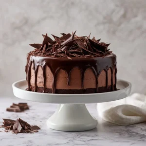 Delicious Chocolate Walnut Cake with rich chocolate frosting and walnut topping