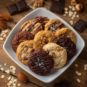 Delicious Ferrero Rocher cookies inspired by the classic chocolate hazelnut treat.