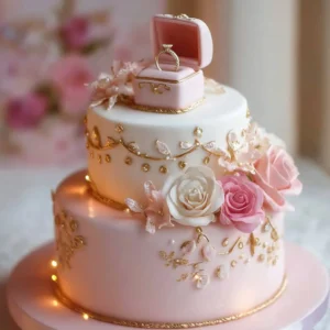 Floral Ring Box cake decorated with colorful flowers and intricate designs.