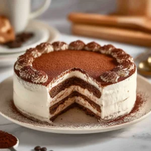 Heavenly Coconut Cream Cake with coconut flakes and frosting