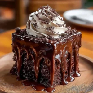 Delicious Hot Fudge Chocolate Pudding Cake with rich chocolate sauce