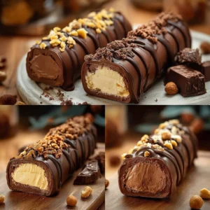 Delicious ice cream chocolate coated dessert served in a cone