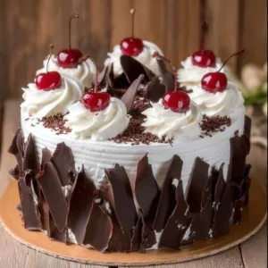 Irresistible Cherry Chocolate Cake with cherries and chocolate frosting