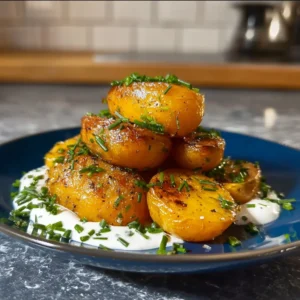 Delicious mini potatoes with butter served in a bowl.