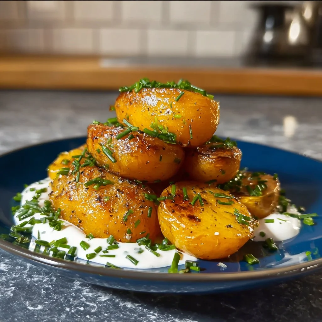 Delicious mini potatoes with butter served in a bowl.