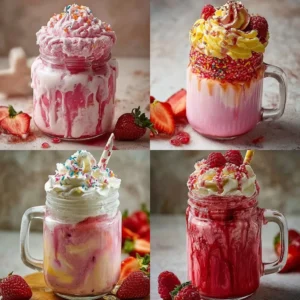 Delicious Strawberry Piña Colada Cake topped with creamy Malibu frosting