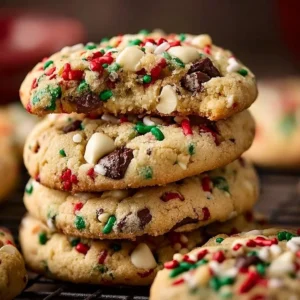 Delicious Winter Wonderland Chocolate Chip Cookies ready to be enjoyed
