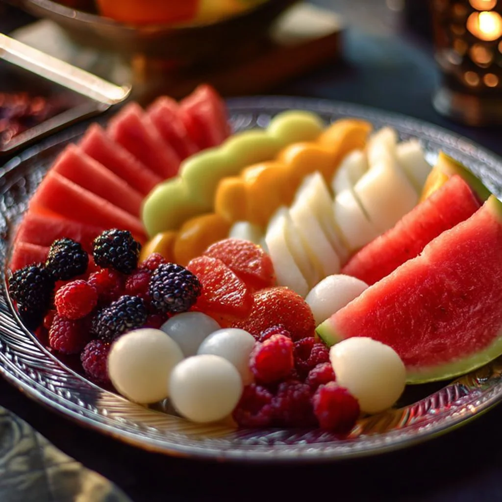 Yummy Fruits Salad Bowl filled with fresh, colorful fruits in a vibrant presentation