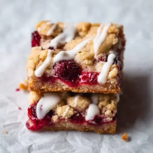 Delicious homemade Cranberry Crumble Bars on a white plate