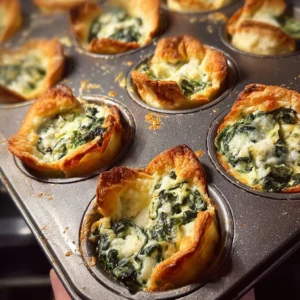 Spinach and artichoke wonton cups ready to serve as a delicious appetizer