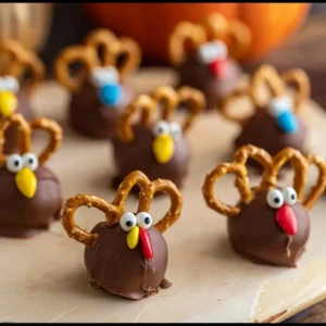Thanksgiving Oreo Balls decorated for a festive dessert table