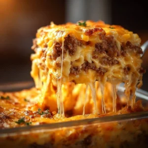 Delicious cattle drive casserole served in a rustic dish