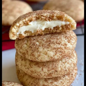 Freshly baked Cinnamon Cream Cheese Cookies on a cooling rack.