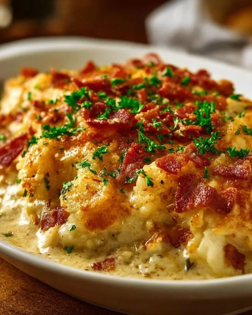 Delicious Cowboy Casserole with beef and cornbread topping