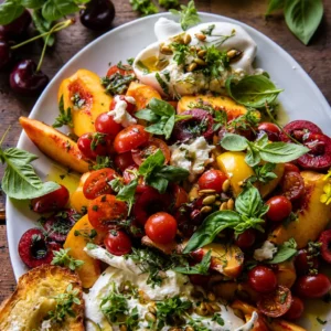 Fresh summer salads with vibrant vegetables and fruits for healthy summer meals.