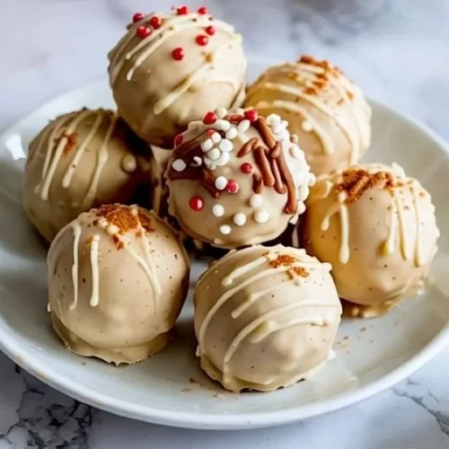 Delicious gingerbread truffles topped with festive sprinkles