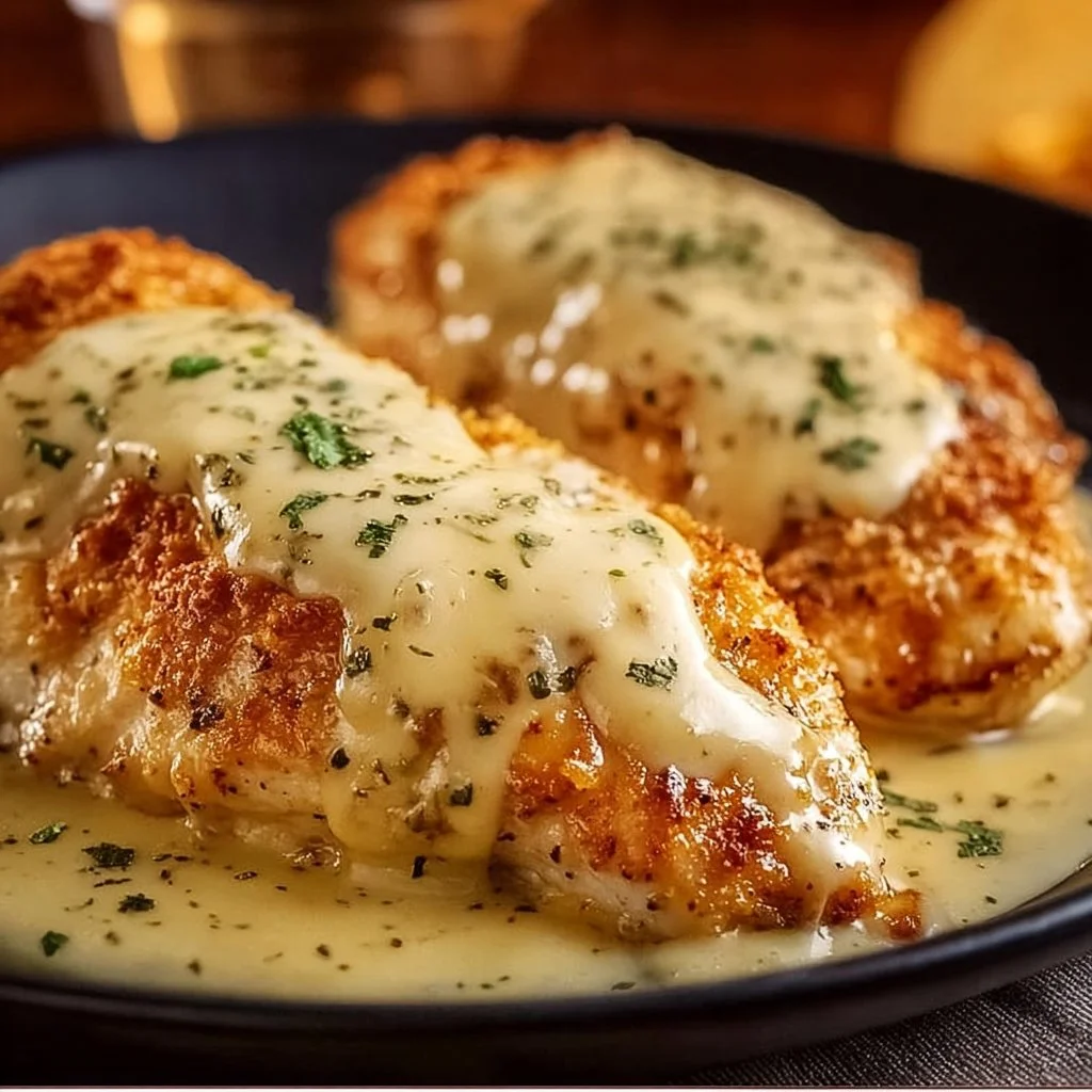 Delicious Longhorn Steakhouse Parmesan Chicken served with side dishes