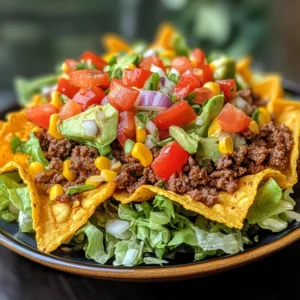 Colorful taco salad in a crispy tortilla bowl filled with lettuce, black beans, grilled chicken, corn, pico de gallo, and a lime wedge.